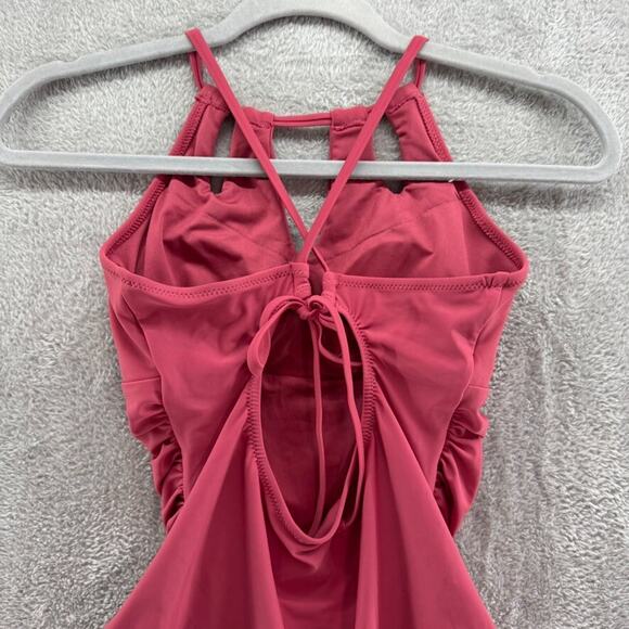 CupShe Swimsuit Women L Soft Red One Piece Halter Key Hole Padded - Picture 7 of 14